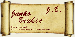 Janko Brukić vizit kartica